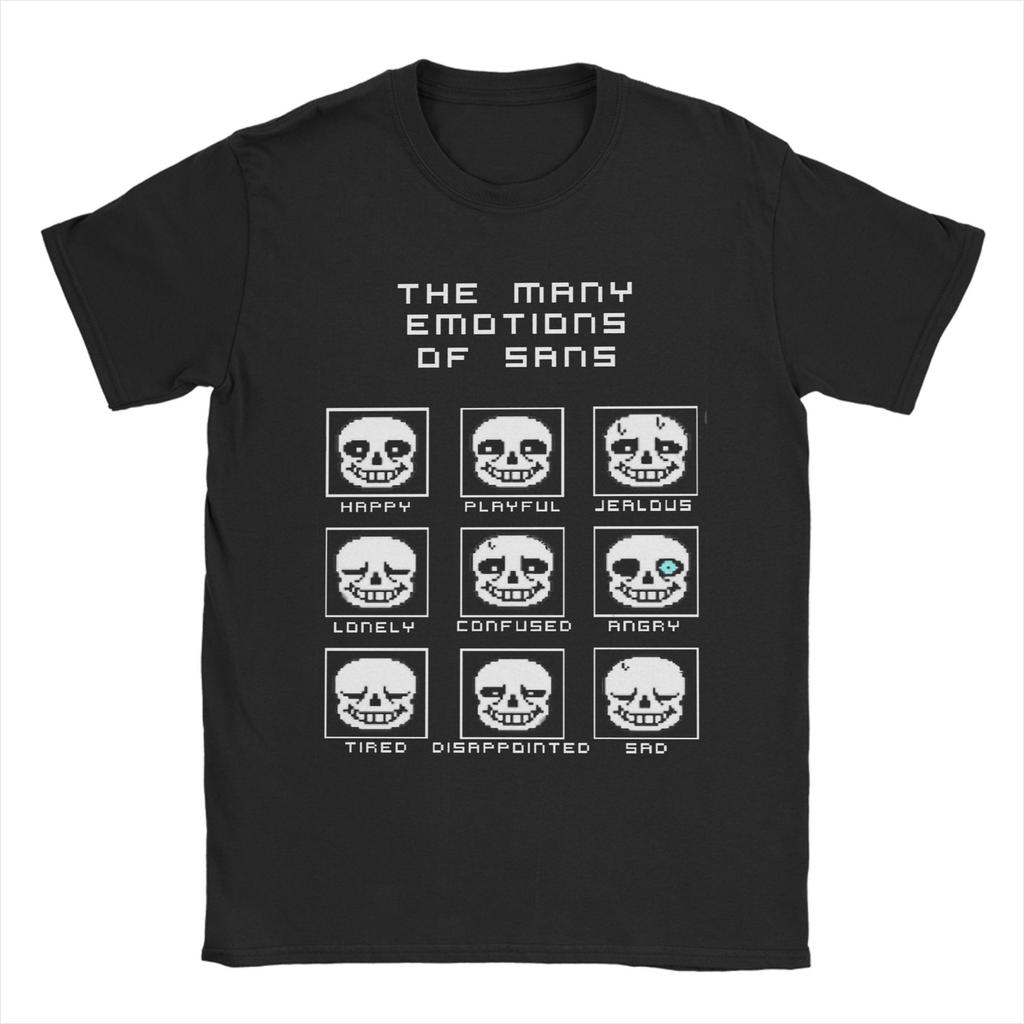 Men's The Many Emotions Of Sans Undertale Deltarune Game T Shirts Tops Fashion Short Sleeve O Neck Tee Shirt Plus Size T-Shirts