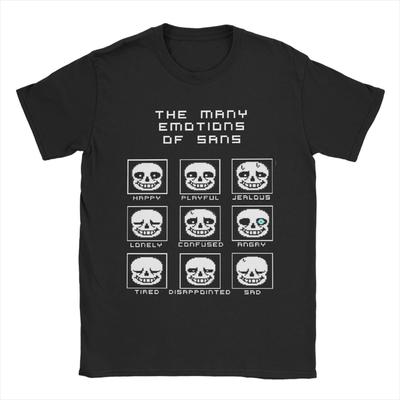 Men's The Many Emotions Of Sans Undertale Deltarune Game T Shirts Tops Fashion Short Sleeve O Neck Tee Shirt Plus Size T-Shirts