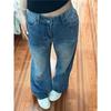 Women's Retro Embroidery High Waist Straight Leg Jeans, Autumn 2025, Slimming Narrow and Wide Leg Options.
