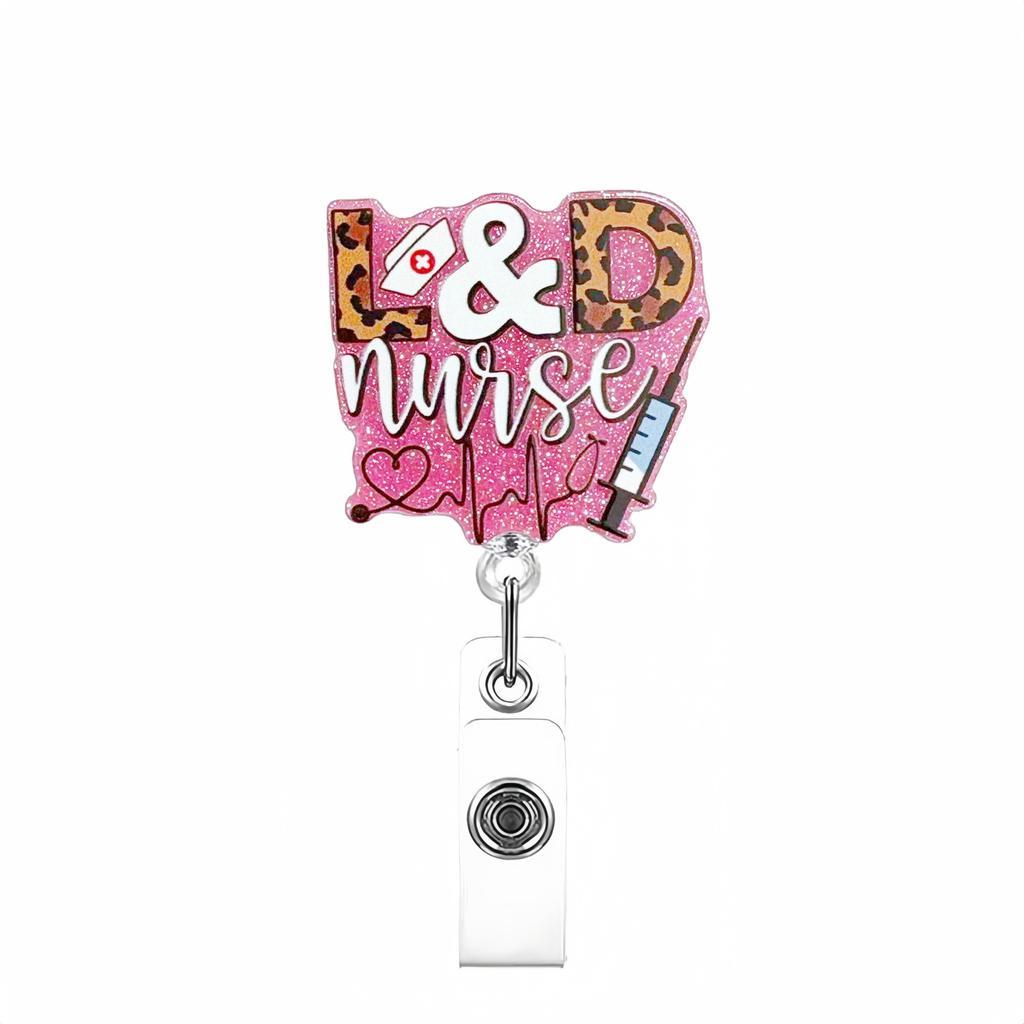 Acrylic Card Holder Lanyard Nurse Doctor Telescopic Badge Reel Chest Clip Creative Nurse Work Card Buckle Office Supplies