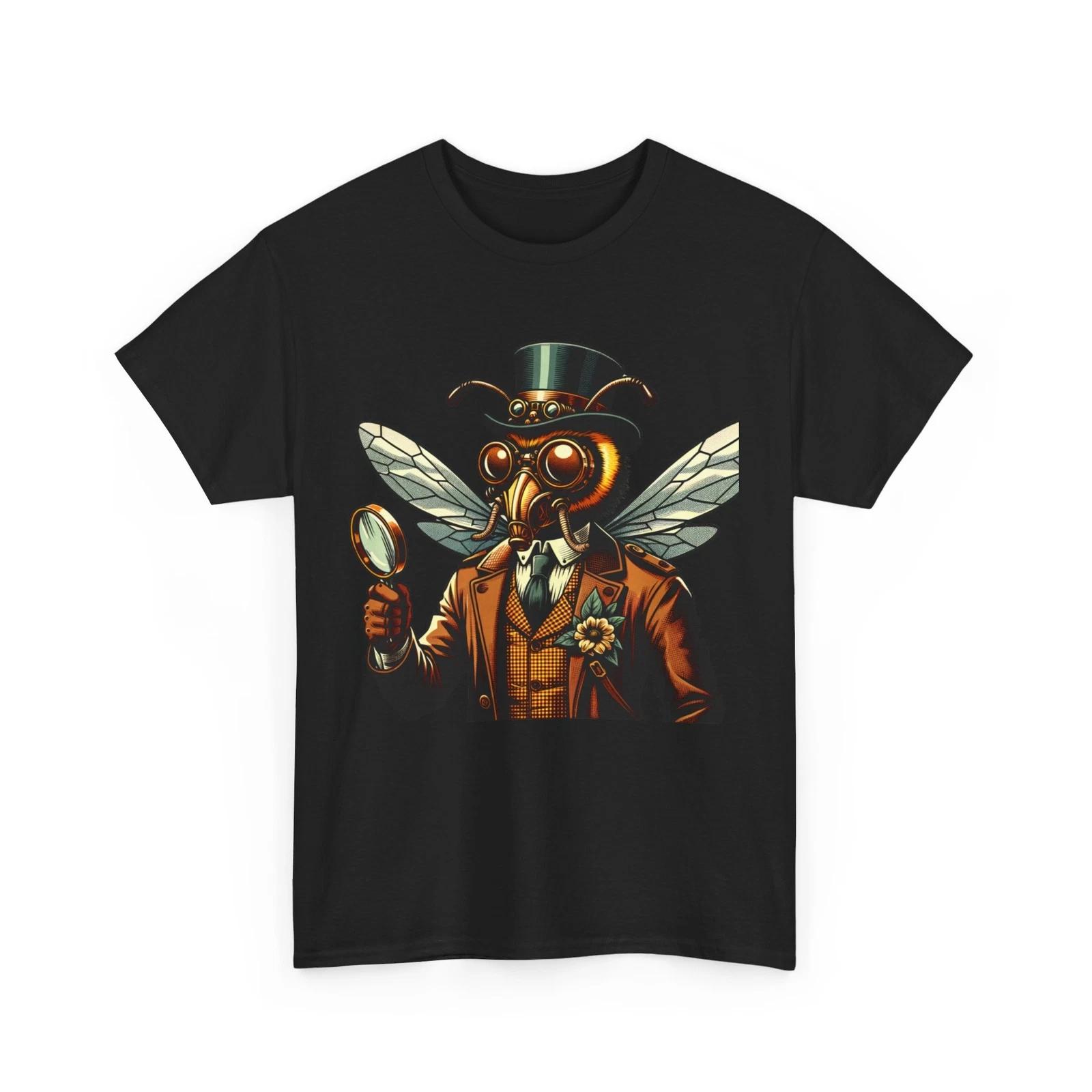 

Unisex Adult T Shirt Steampunk Bumble Bee Man Vintage Style Comic Art Cap Cool 4XL