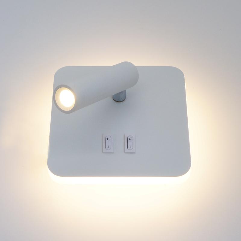 Modern Wall Sconces,Led Wall Light 350 degrees swivel, 6500k White Light 3000K Light Up Downlight, Aluminum alloy Wall Light