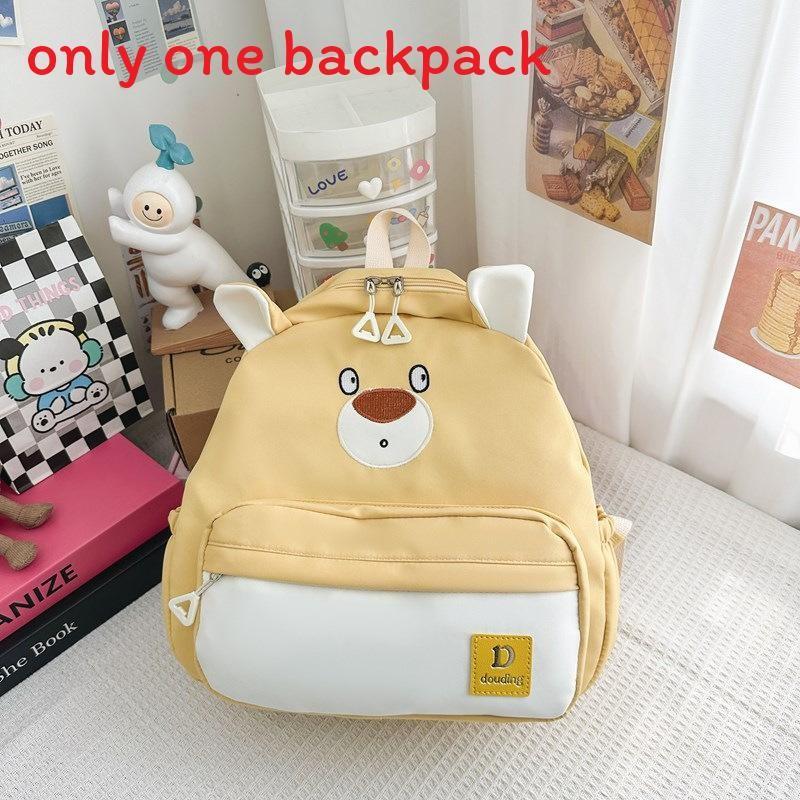Bear Little Children Backpack Zipper Design Adjustable Shoulder Straps Schoolbag