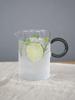 SKON Glass Jug with Microwave Safe Ring, Gray, Approx. 720ml, Heat-Resistant Glass,