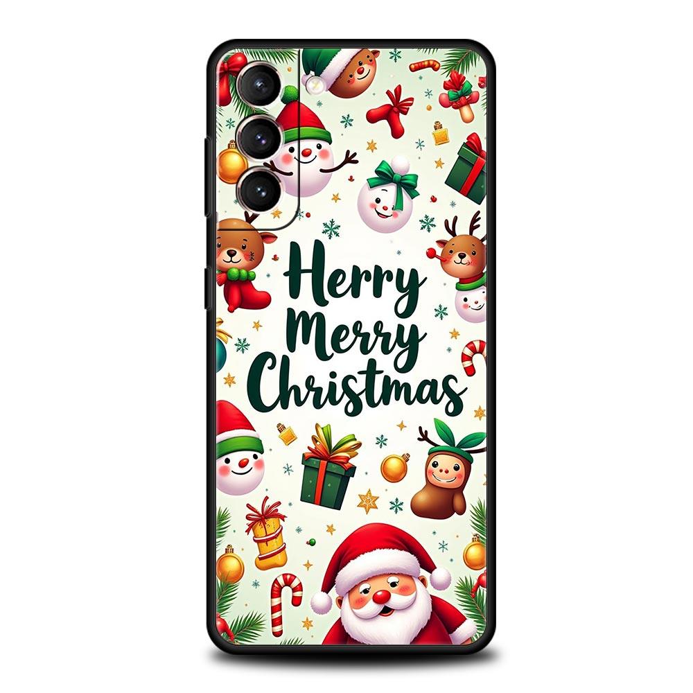 Merry Christmas Phone Case Cover for Samsung Galaxy S26 S25 S24 S23 S22 S20 S21 FE Ultra S25 Edge Plus 5G Soft TPU Shell Fundas