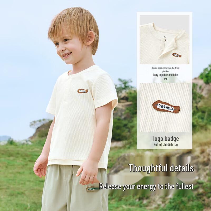 YEEHOO Boys' Pure Cotton Breathable Short Sleeve T-Shirt