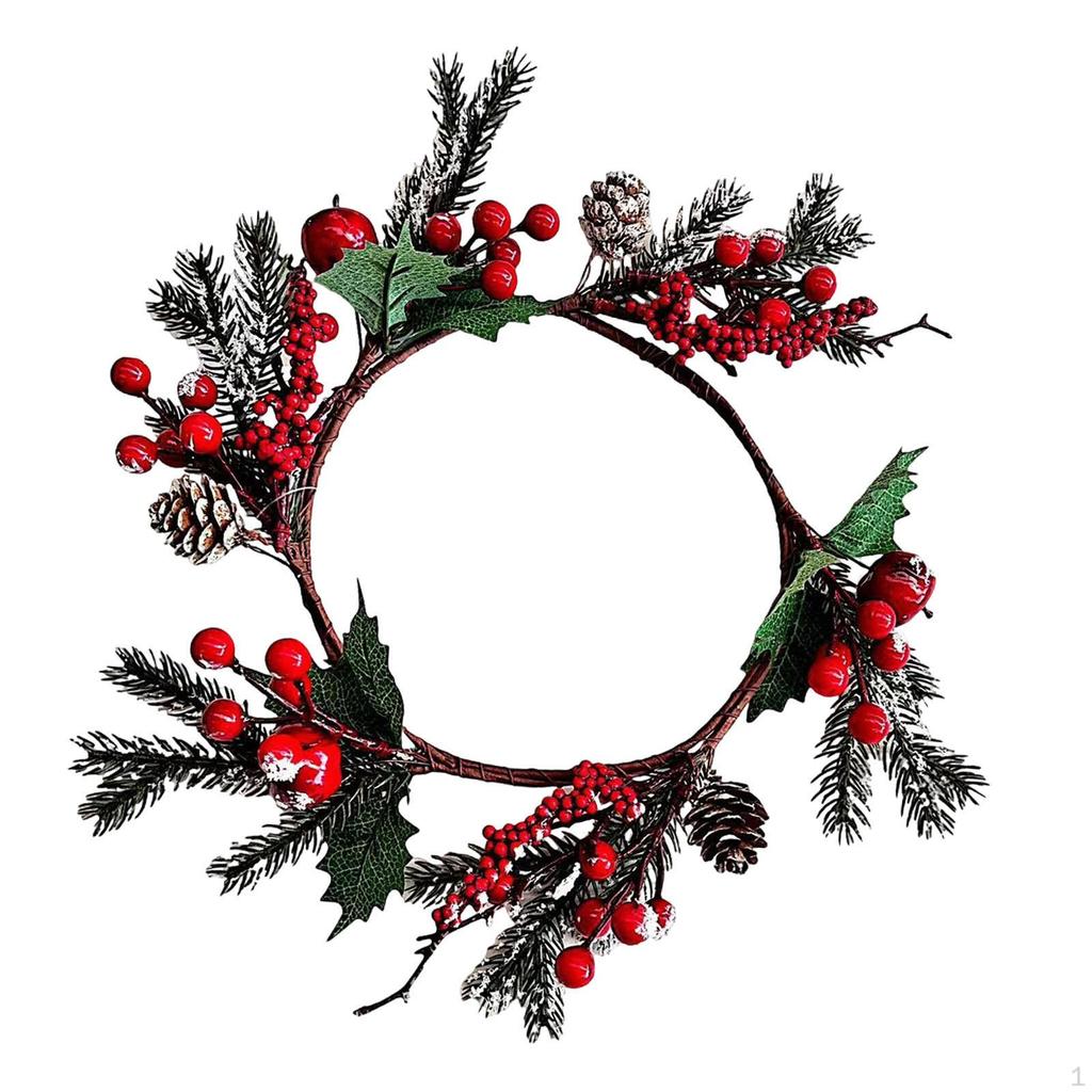 Weihnachts-Kerzenring Handgefertigte Dekoration für Geburtstag Tür Jubiläen Stilvoll A