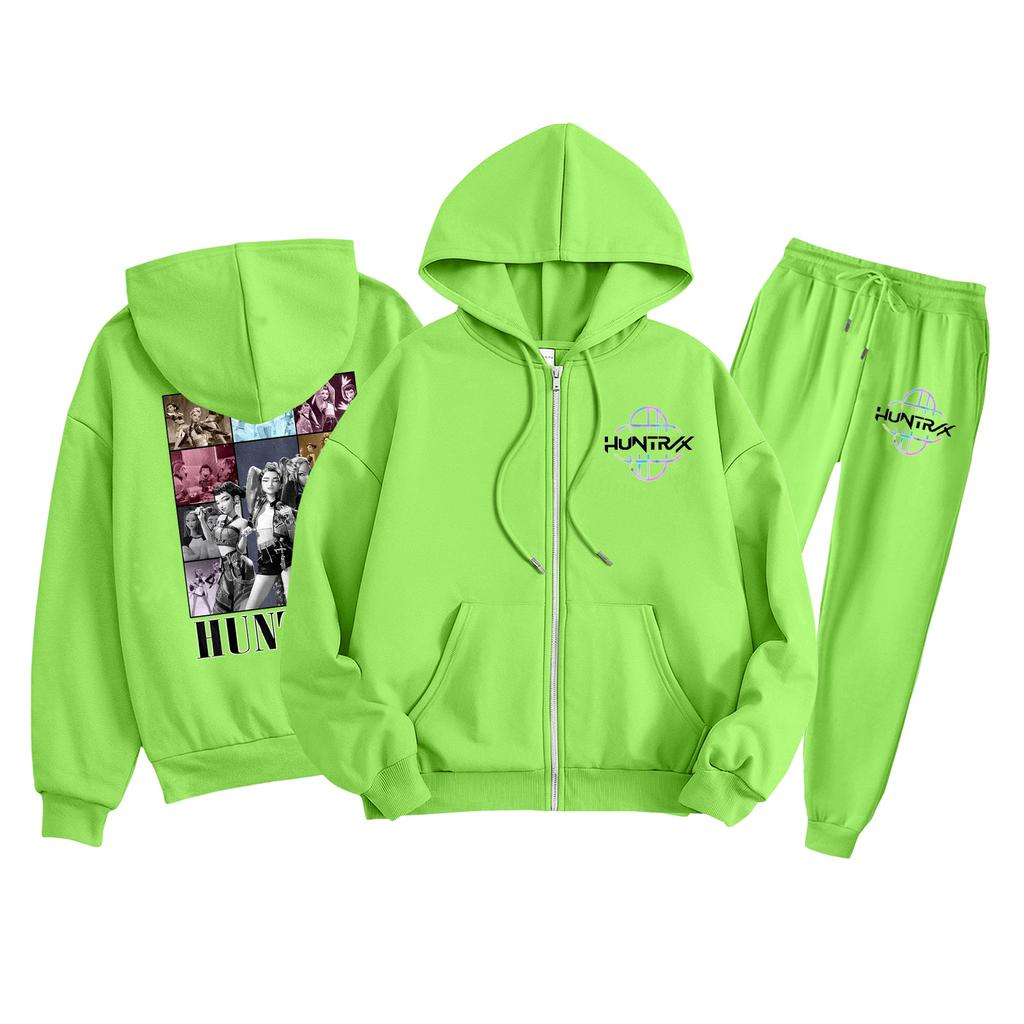 Dětská móda Mikina s dlouhým rukávem na zip s kapucí Tepláky Jednobarevná Kapsičková mikinová souprava