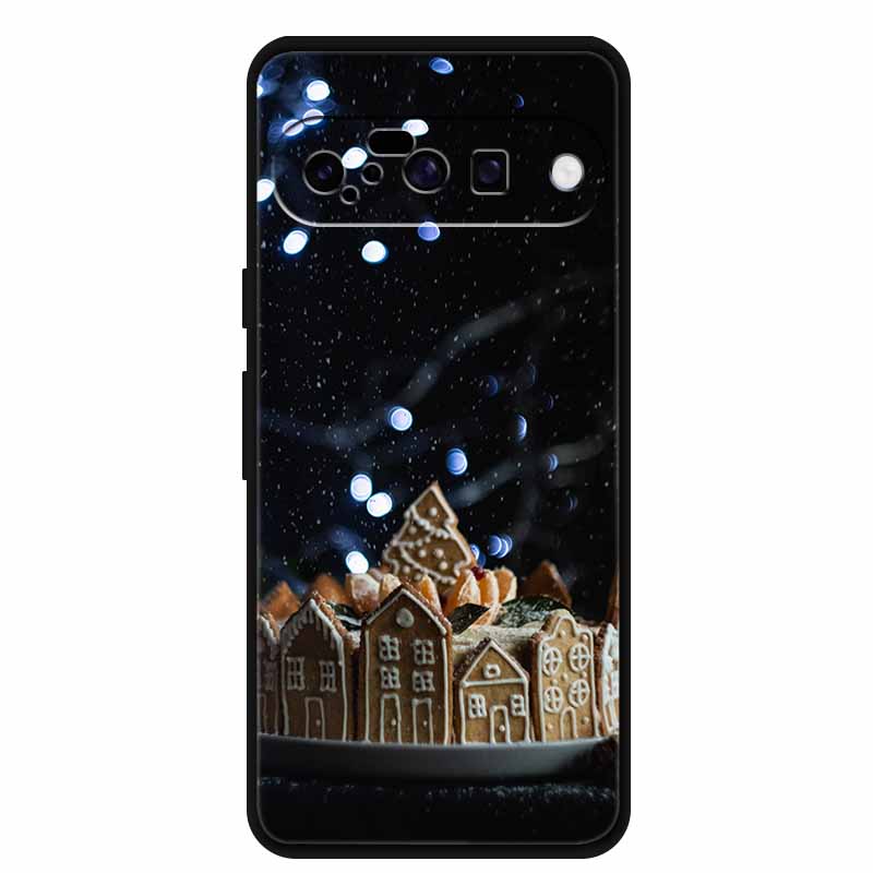 Christmas Phone Cases For Google Pixel 10 Case Silicone Soft Black Cover Christmas Tree for Pixel 10 Pro / 10 Pro XL Back Cover