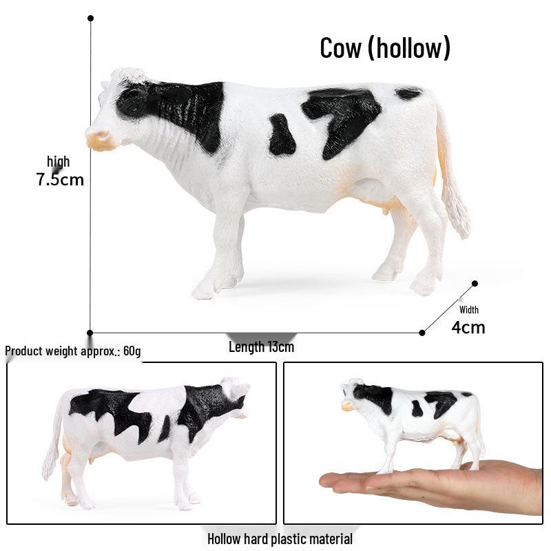 Cross-Border Animal Toy Set: Sheep, Cow, Horse, Donkey, Goat, Poultry Plastic Models