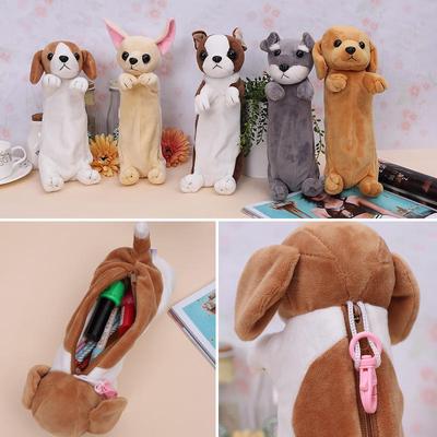Plush Toy Cute Pencil Case for Kids Animal Doll Dogs Xmas&Birthday Gifts