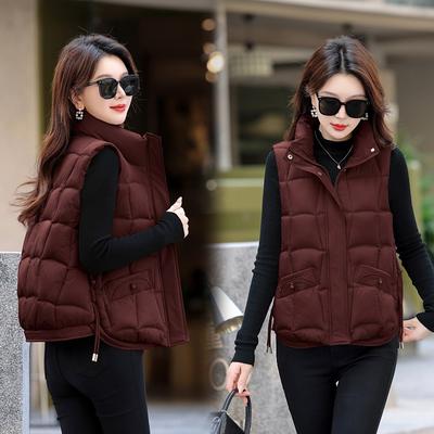 Fashion Short Down Cotton Vest Women's Autumn and Winter New Cotton Vest Cotton Vest Cotton Vest Outer Wear Cotton Vest Tide