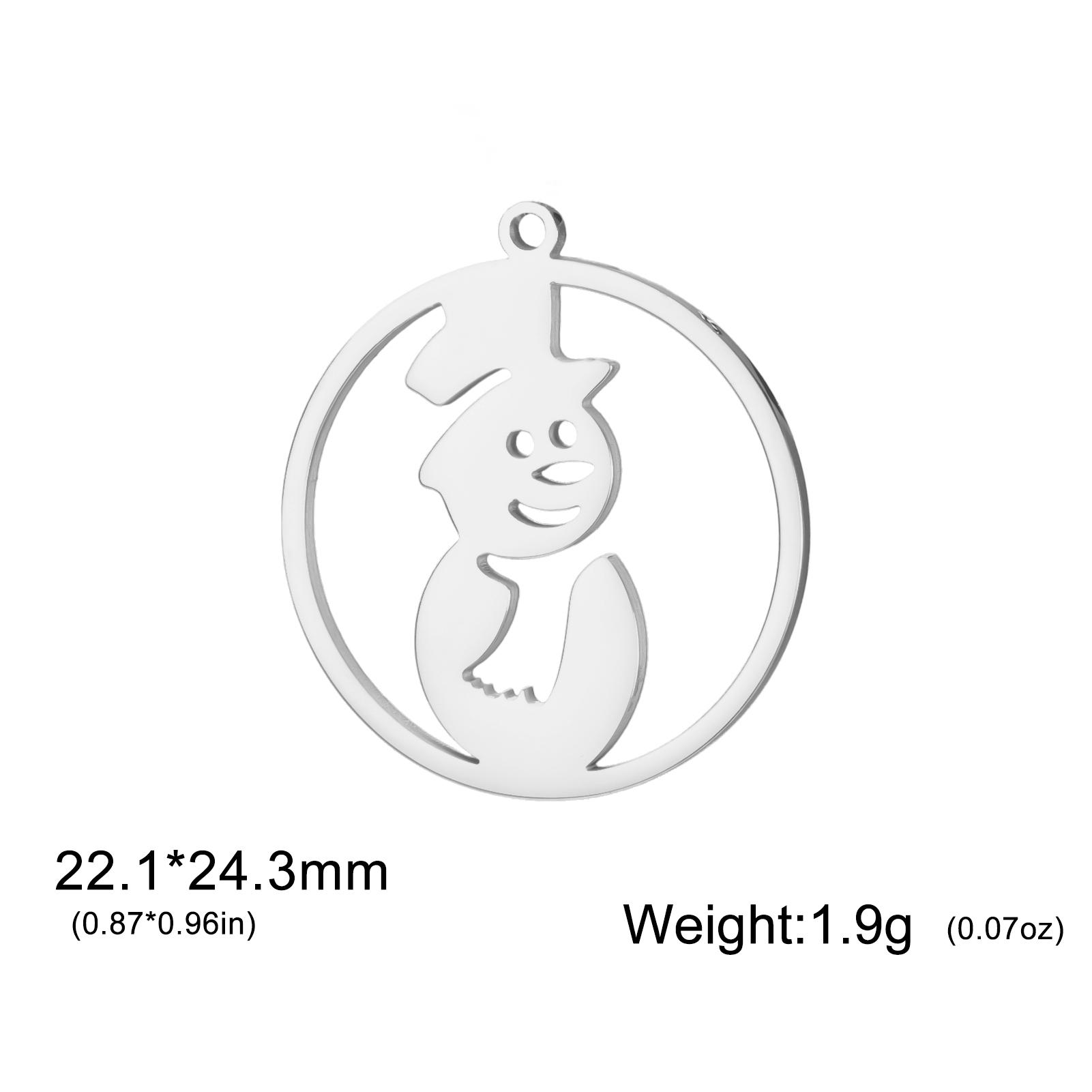 

Teamer 3 Pcs/Lot Hollow Snowman Round Charms Stainless Steel Winter Christmas Pendant For Bracelet Necklace Making Jewelry Gift