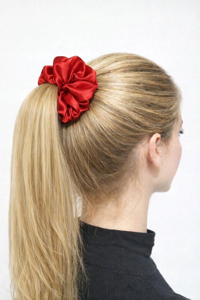 Satin Scrunchies Hair Tie Without Joints 10 Comfortable Red