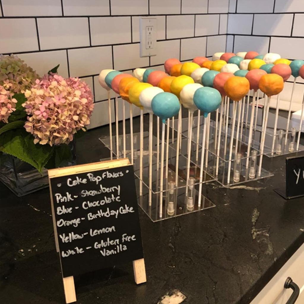 Acrylic Cake Pop Display Stand, 20/21 Hole Clear Lollipop Holder for Weddings Christmas Birthday Parties Halloween Candy Decor