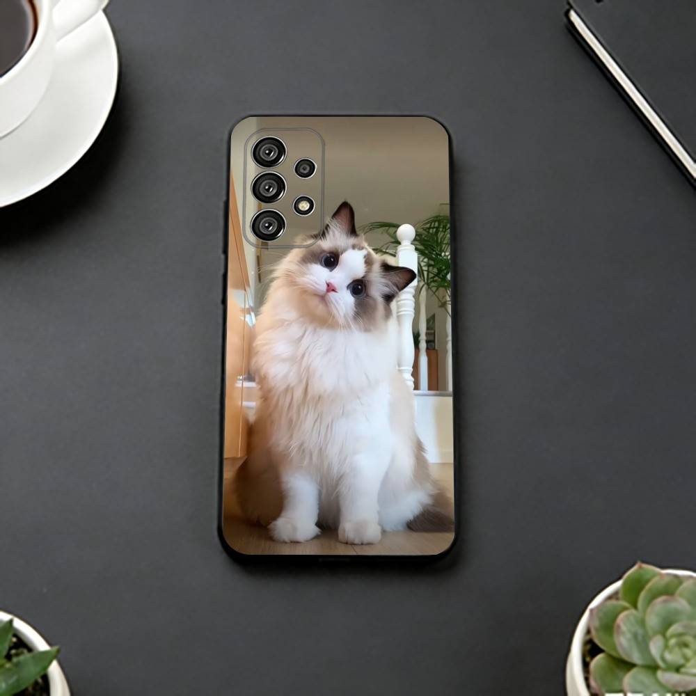 

Lovely Funny Cat Phone Case For Samsung S25,S24,S21,S22,S23,S30,Ultra,S20,Plus,Fe,Soft Silicone Black Cover Samsung S21 s305G