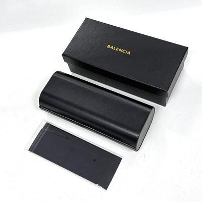 High-End Black Leather Sunglasses Case: Portable, Pressure-Resistant, Fashionable Gift Box