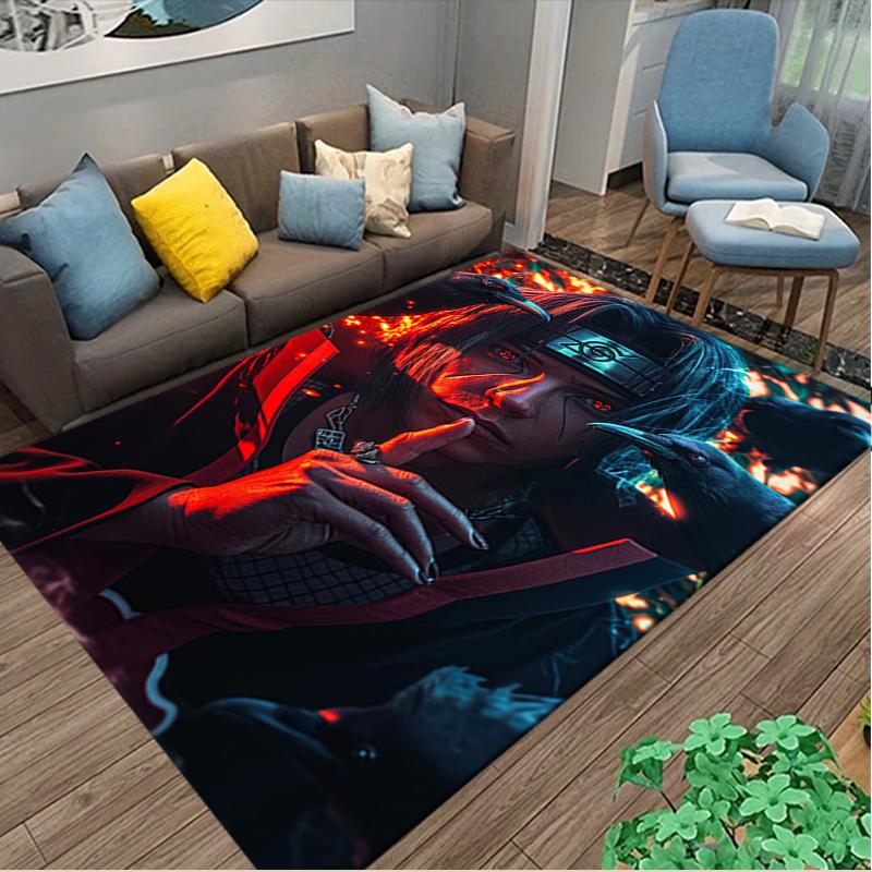 Naruto Carpet, Non-slip Office Chair Rug, Digital Print Home Area Rug, Unique Festival Decorations