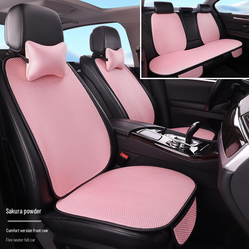Set di cuscini per seggiolino auto: Seta di Ghiaccio, Antiscivolo, Traspirante, Sette Pezzi, Universale per Tutte le Stagioni.