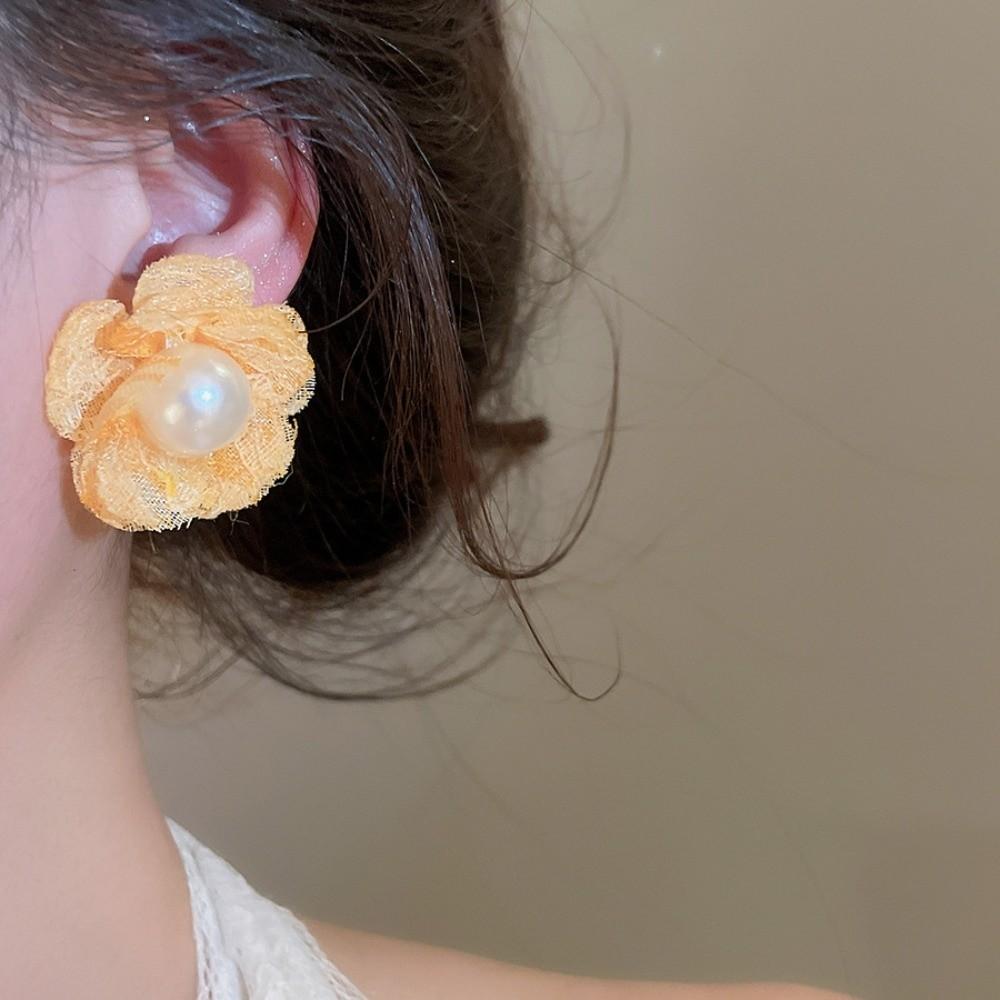 5 Pairs Acrylic Acrylic Flower Stud Earrings Floral Korean Style Earrings Beach Vacation