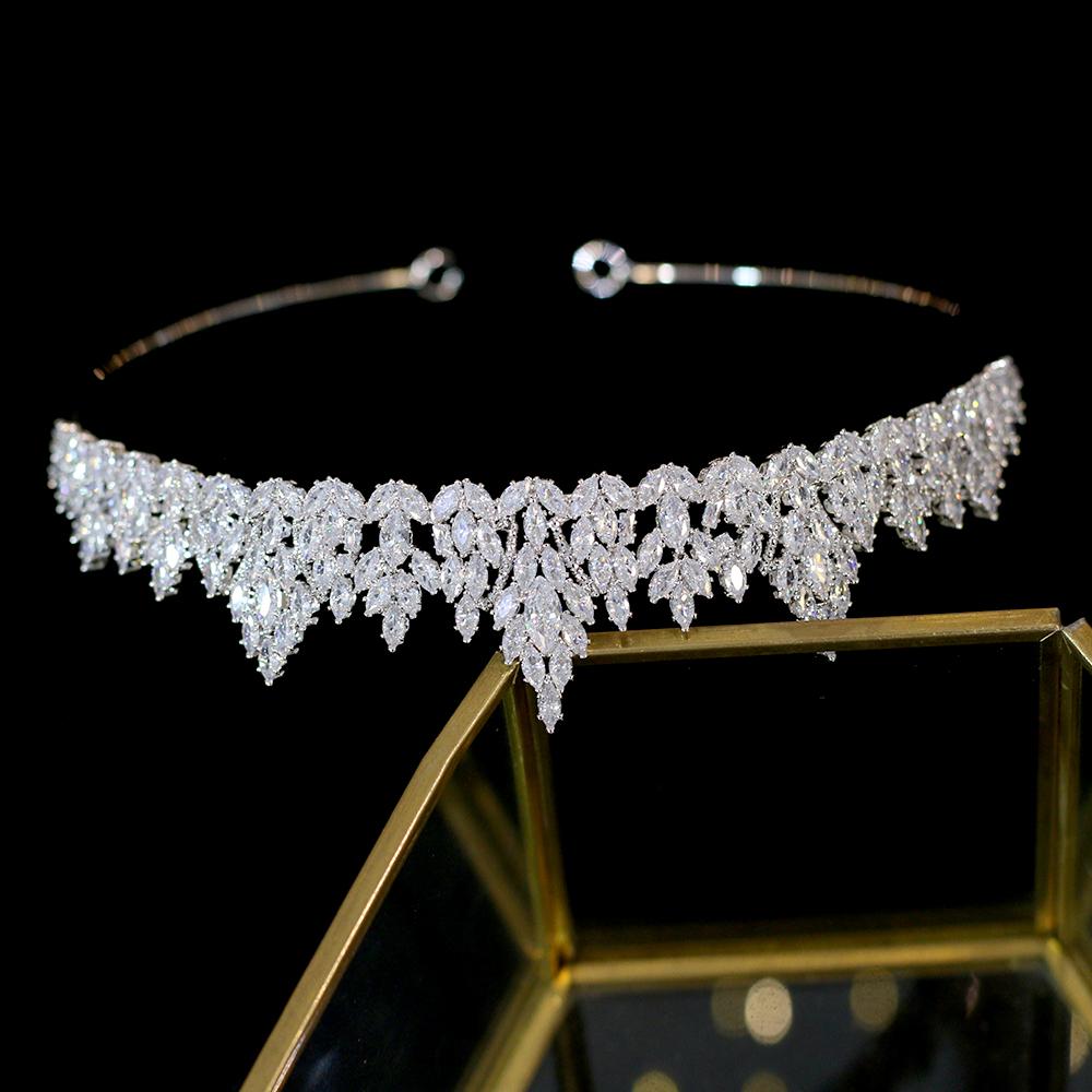 Nouveau Diadème Aaa Cz Coiffure de Mariée Bijoux de Mariage Mariée Couronne en Cristal Bandeau Bijoux de Mode A00676