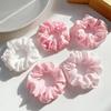 5pcs Polka Dot Print Hair Tie Elegant Cute Fabric Scrunchies with Flower Print Sweet Floral Dot Hair Band Academy Style Elegant