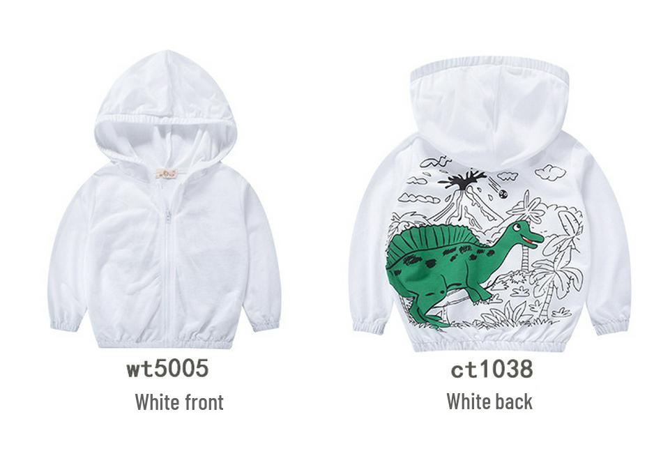 Betop Kids' Korean Style Cartoon Hooded Sun Protection Jacket