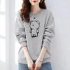 Brand Counter Women's 100% Cotton Fleece-Lined Sweatshirt - New Autumn/Winter Loose, Thickened Jacket, Trendy Minimalist Style.
