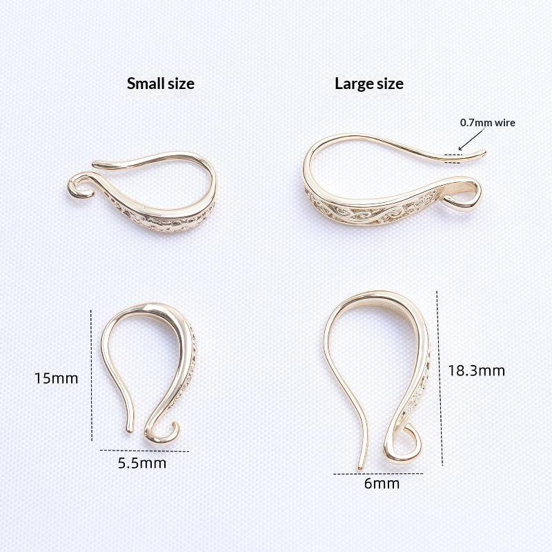 4PCS Eco-Friendly Brass Earring Hooks Smooth Ear Wires for DIY Earring Making Craft Supplies
