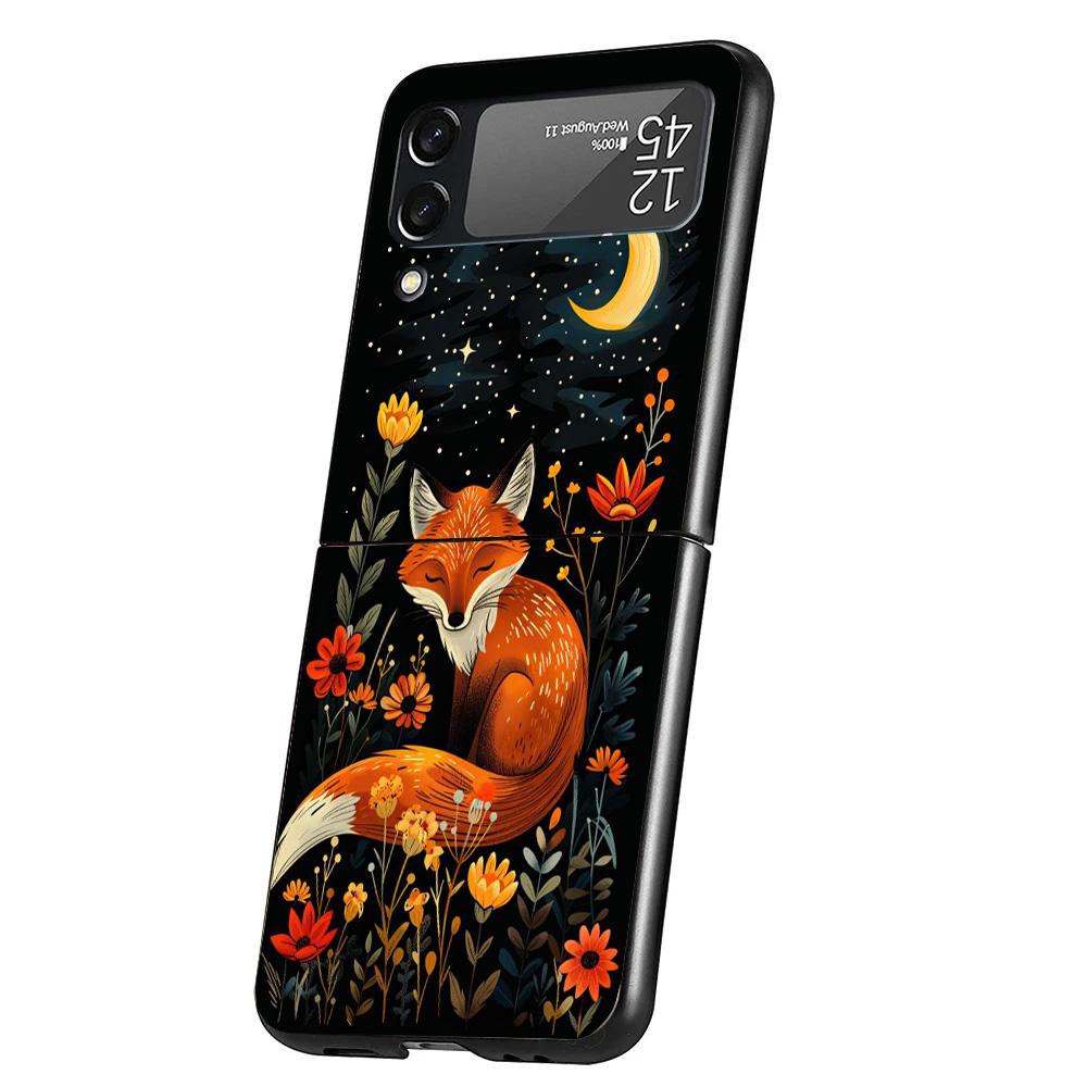 Animal Fox Phone Case For Samsung Galaxy Z Flip 7 6 5 4 3 5G Cover ZFlip7 ZFlip6 ZFlip4 ZFlip5 ZFlip3 Coque Fundas Galaxy Z Flip