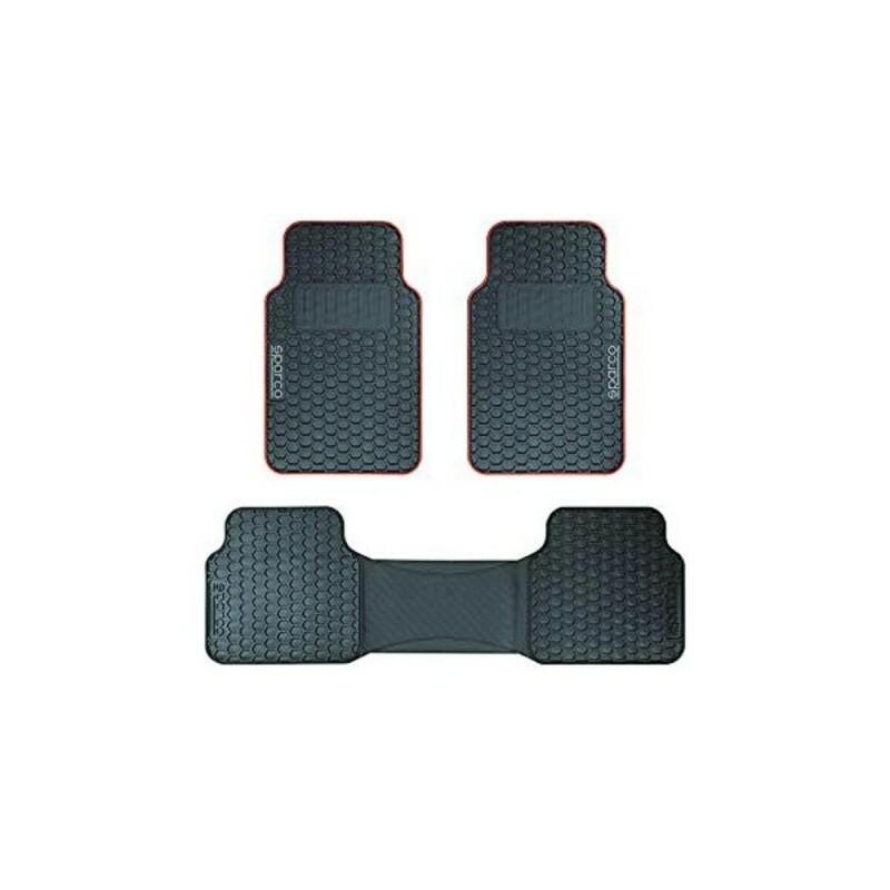 Sparco Sparco SPCF500RD Car Mat Set Black/Red Black Red (3pcs)