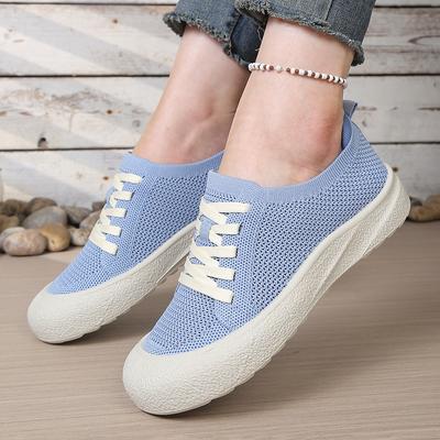 Frühling Herbst Neuer Stil Damen Atmungsaktive Mesh-Schuhe - Rutschfeste Weiche Sohlen - Bequeme Freizeitschuhe - Schnür-Freizeitschuhe
