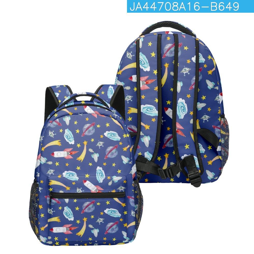 Kpop Youthful School Bags Unisex Space Rocket Spacecraft Travel Bags 3D Print Oxford Waterproof Notebook Shoulder Backpacks