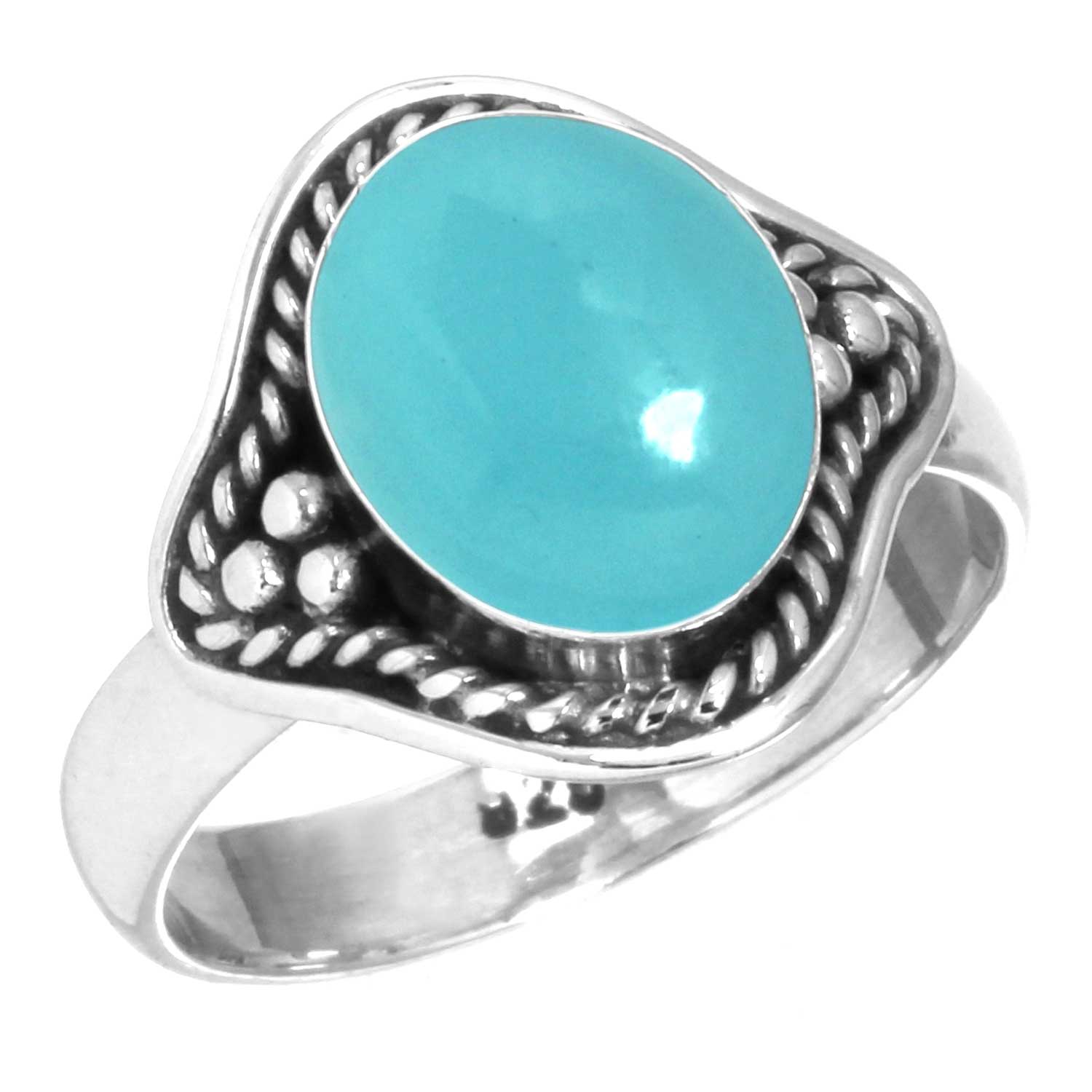 

Кільце зі срібла 925 проби Жіноче з дорогоцінним камінням Ручна робота Ювелірні вироби Подарунок на Новий рік Аква Блакитний Халцедон Раковина Абалон Блакитний Сонячний Камінь Лабрадорит Преніт Бохо 6.5