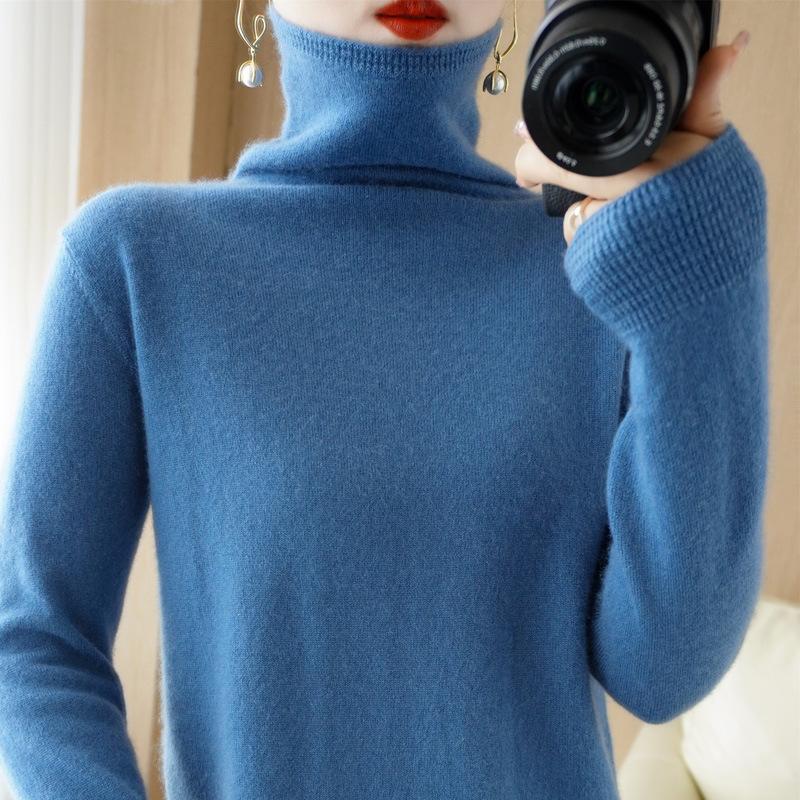 Turtleneck Pullover Fall/winter Cashmere Sweater Women Pure Color Casual Long-sleeved Loose Pullover Bottoming Women's