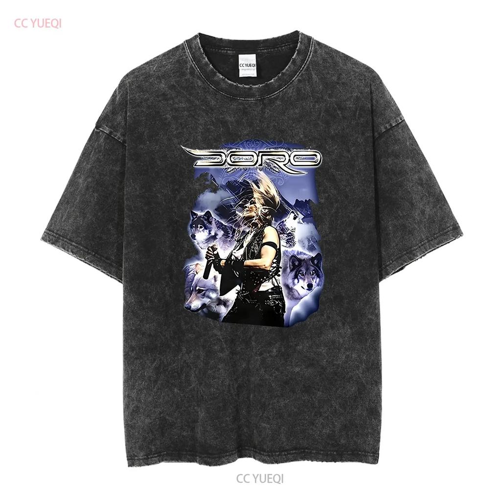 Doro Wolf Pesch T-Shirt, schwarz, Herren, Größen S–5XL, lang- oder kurzärmelig, Vintage-Look, gewaschen, für jeden Tag, weich, bequem, lässig