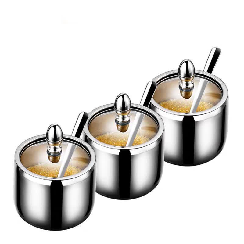 304 Stainless Steel Seasoning Jars with Bridge Rack