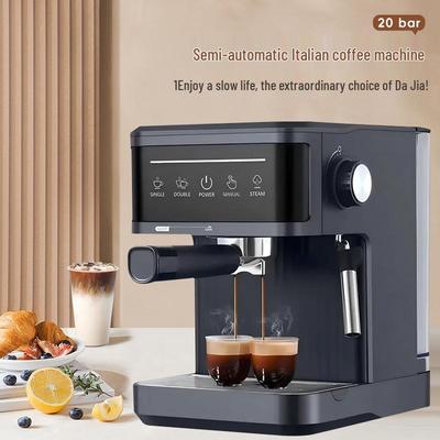 Compact Italian Semi-Automatic Espresso Machine with 20-Bar Pressure and Milk Frother