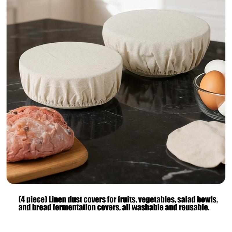 Pack Of 4 Bread Proofing Basket Cloth Liners Bread Rising Supplies For Sourdough Baking Round Banneton Liner Covers