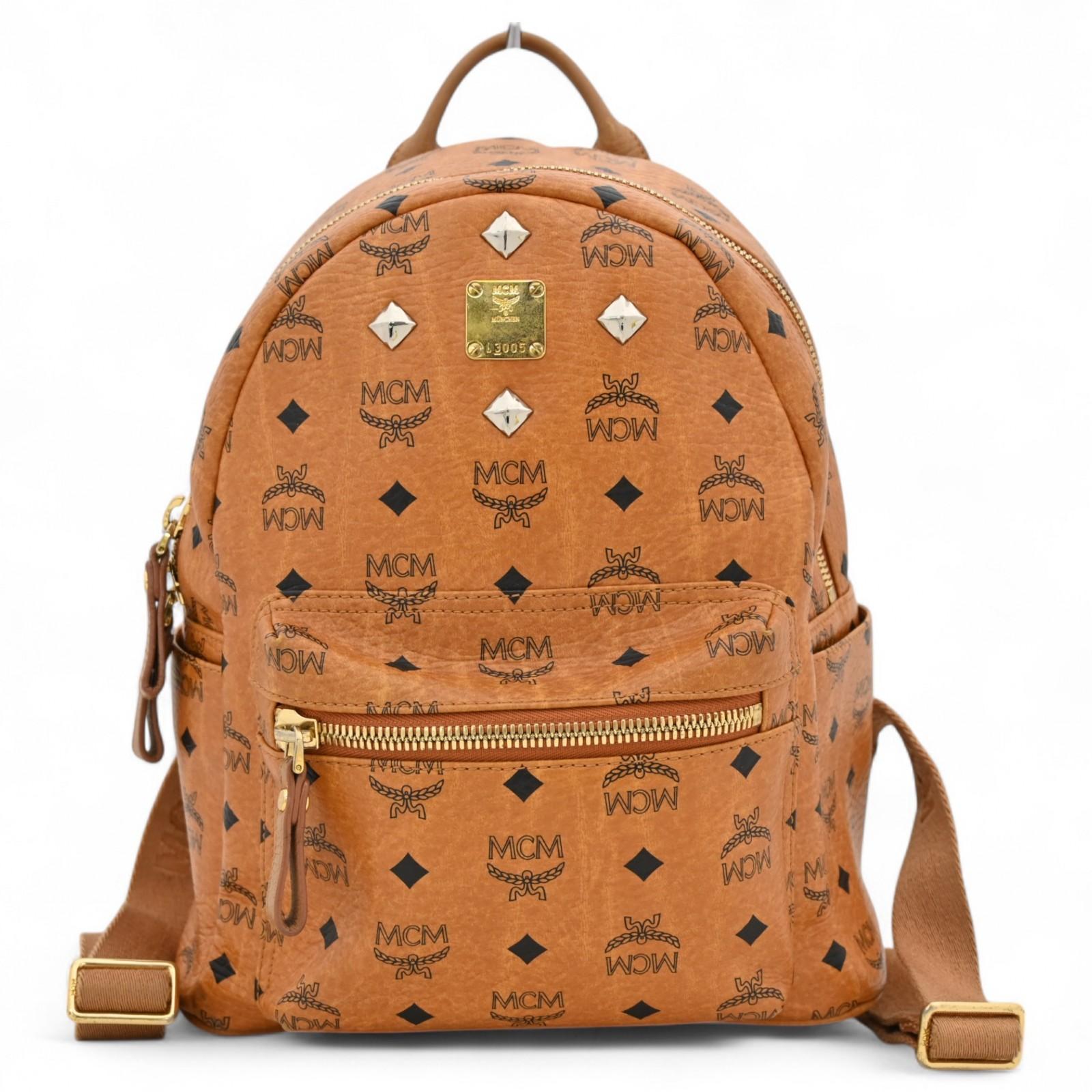 

Auth MCM Visetos Backpack Side Studs mc1130ma
