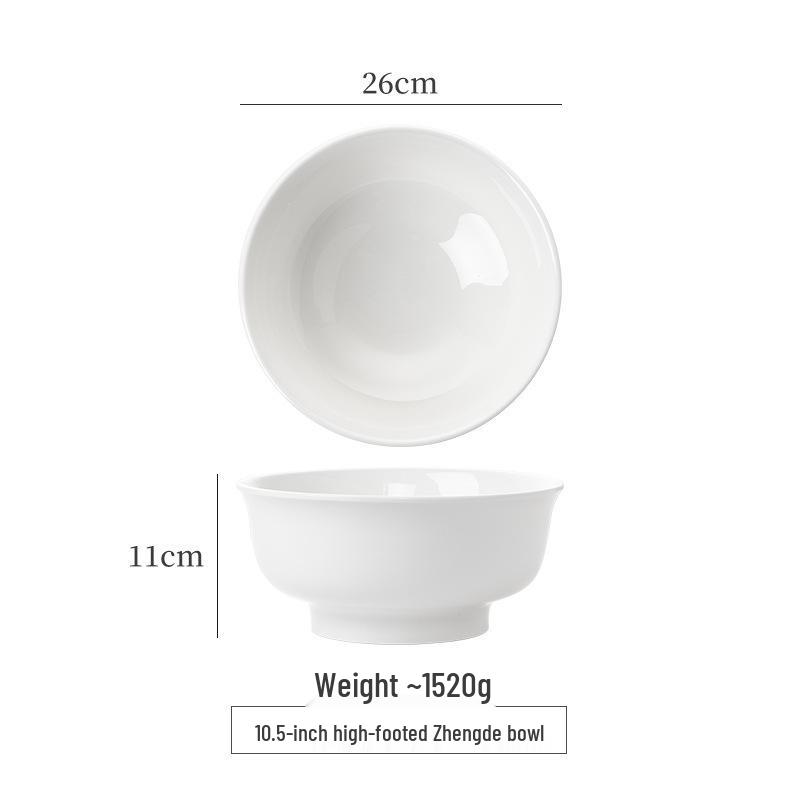 קערת עצם סין עמוקה לבנה אלגנטית: קערת מרק/אטריות/פירות ים למלון ומסעדה - עיצוב לא סדיר ויצירתי