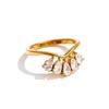 Yhpup Size 678 Cubic Zirconia Water Drop Thin Flower Ring for Women Stainless Steel Delicate Trending Finger Jewelry Recommend