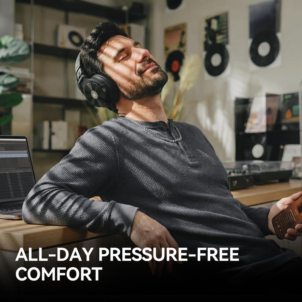 OneOdio Studio Max 2 Wireless DJ 9ms Low 120 Hours Battery Bluetooth Ideal for Musical Instrument Practice Headphones, Latency, Life, 6.0, LDAC,