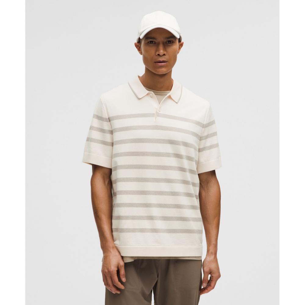 

Lululemon Рубашка поло с коротким рукавом New Venture Bone Heathered Porcelain Beige XXL