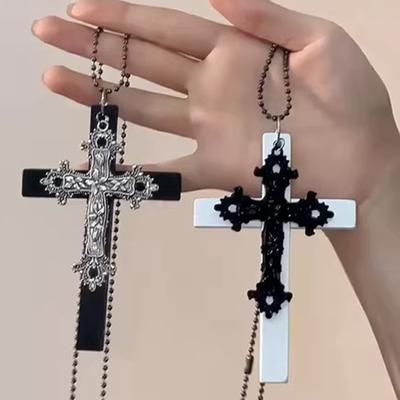 2025 New Charm Goth Large Cross Pendant Necklaces for Women Men Chains Choker Fashion Jewelry Accessories Y2K Punk Necklace Gift