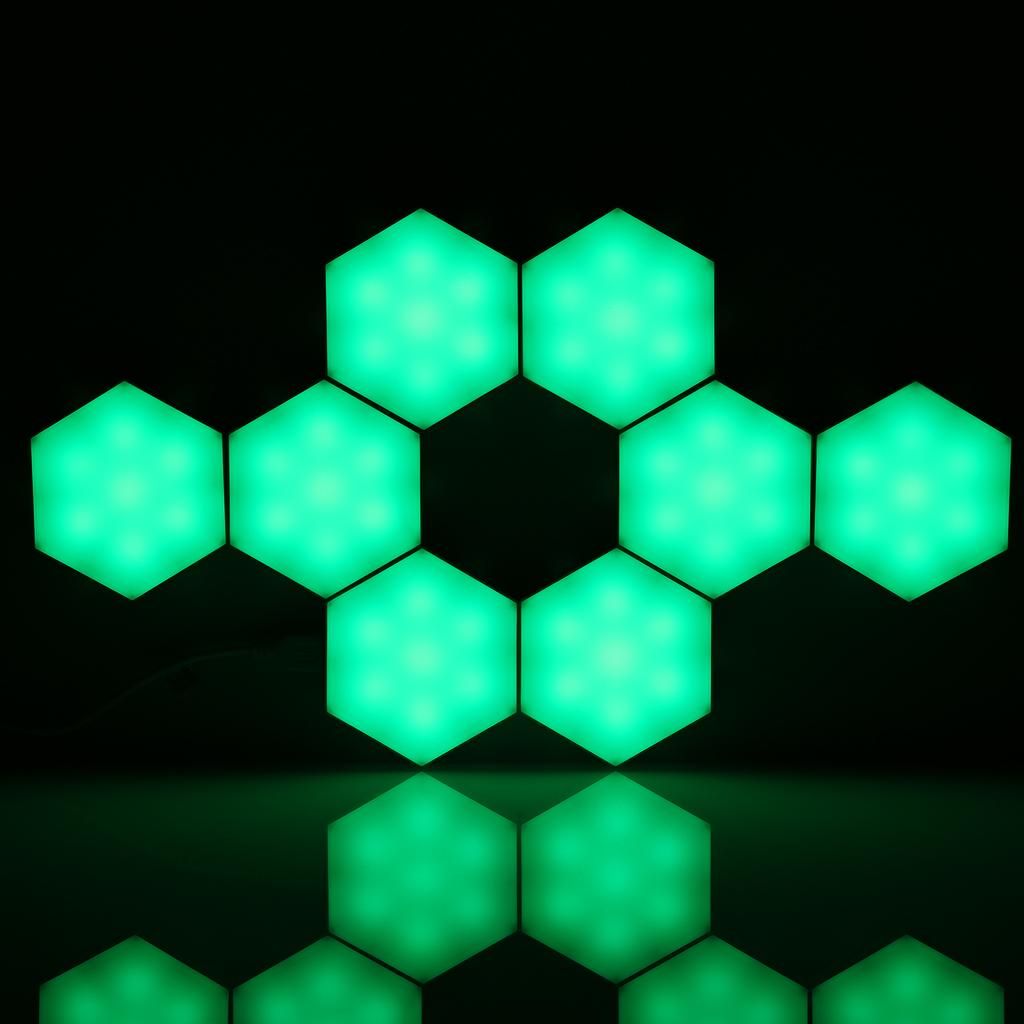 Neoglint 12PCS BT Connected RGB Hexagon Light Ambient Lamp Wall Decorative Lighting with Controller Supported Phones