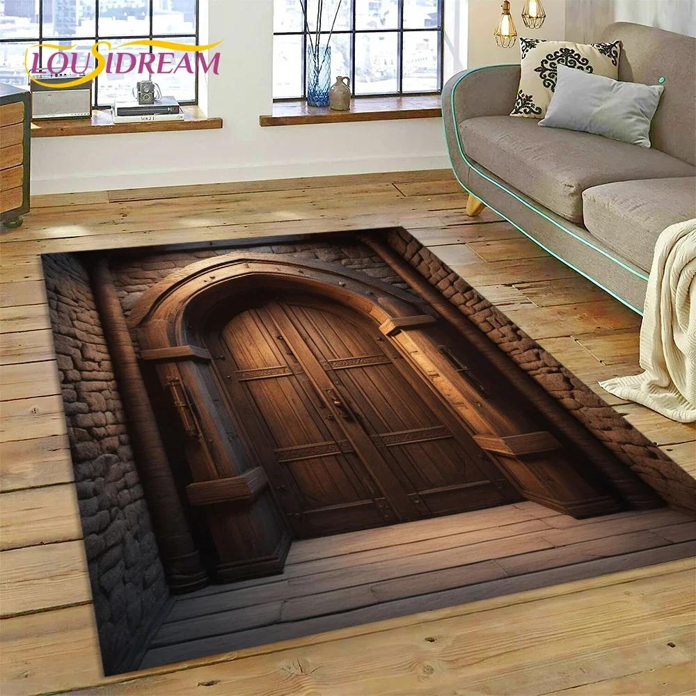 Boží chrám Dveře Brána 3D Iluze Koberec Kobereček do Obývacího pokoje Ložnice Domov Dekorace Pohovky, Koberec do Dětského hracího koutku Protiskluzová Podložka na podlahu