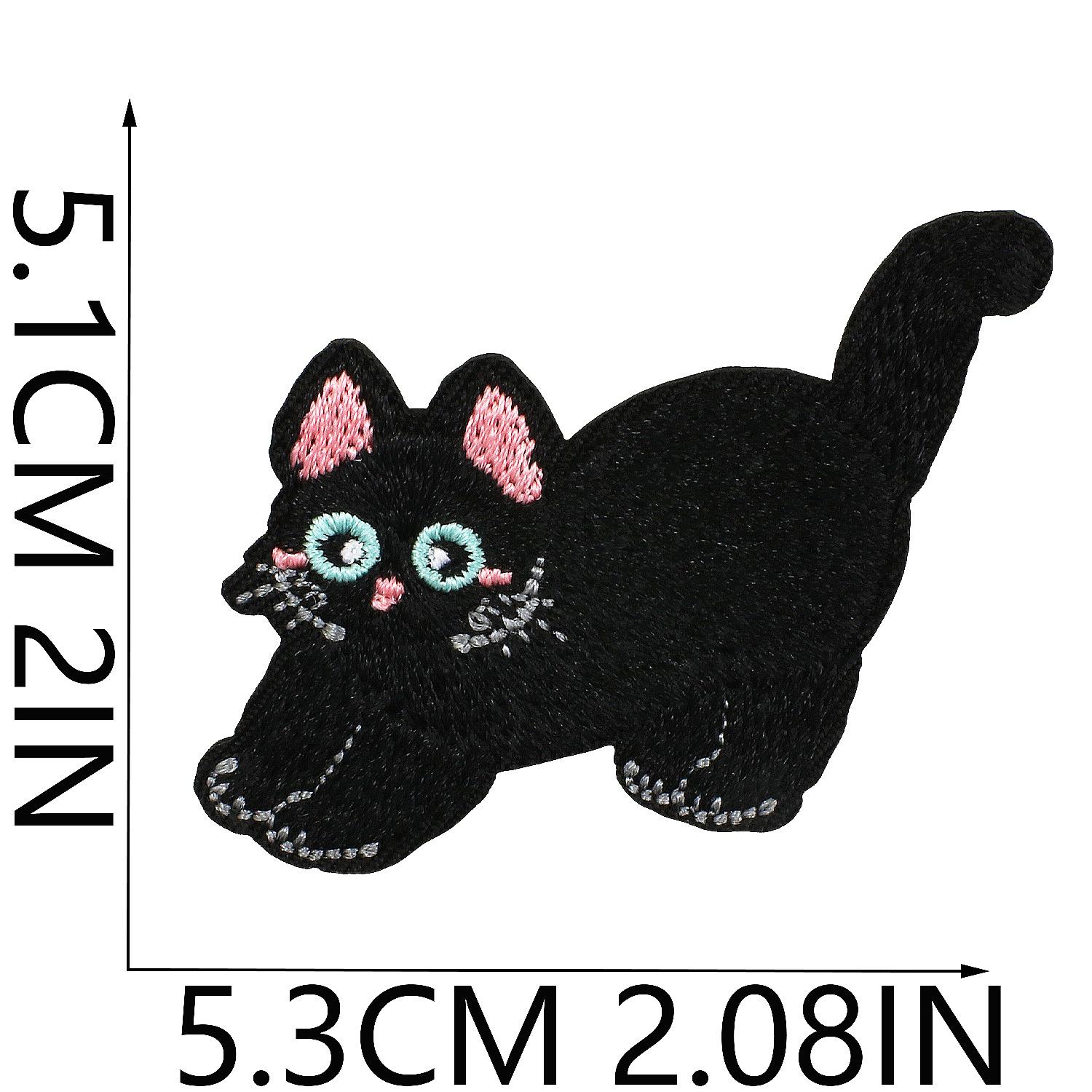 

Cartoon Cat Embroidery Cloth Sticker Bow Kitten Computer Embroidery Label Heat Transfer Clothes Decoration Patch Sticker no. 4_3 pieces