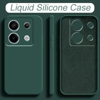 כיסוי סיליקון נוזלי ל-Xiaomi Redmi 13C Redmi Note 13 5G Note 13 Pro Plus 5G Note 12 12S Note12 Pro Plus 5G 4G Poco X5 X6 F5 Pro 5G כיסוי חסין זעזועים