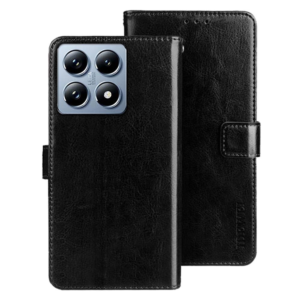 IDEWEI For Xiaomi 14T Pro Stand Case Crazy Horse Texture Leather Phone Cover D
